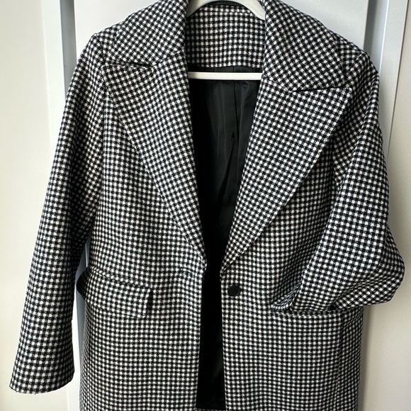 AllSaints Monochrome Houndstooth Jacket – Iconic British Style - Picture 1 of 5